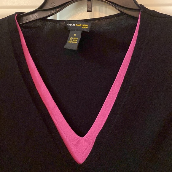 NWOT Grace Dane Lewis Pullover Lightweight Sweater, 1X, 63% Rayon, 37% Nylon - Picture 3 of 5